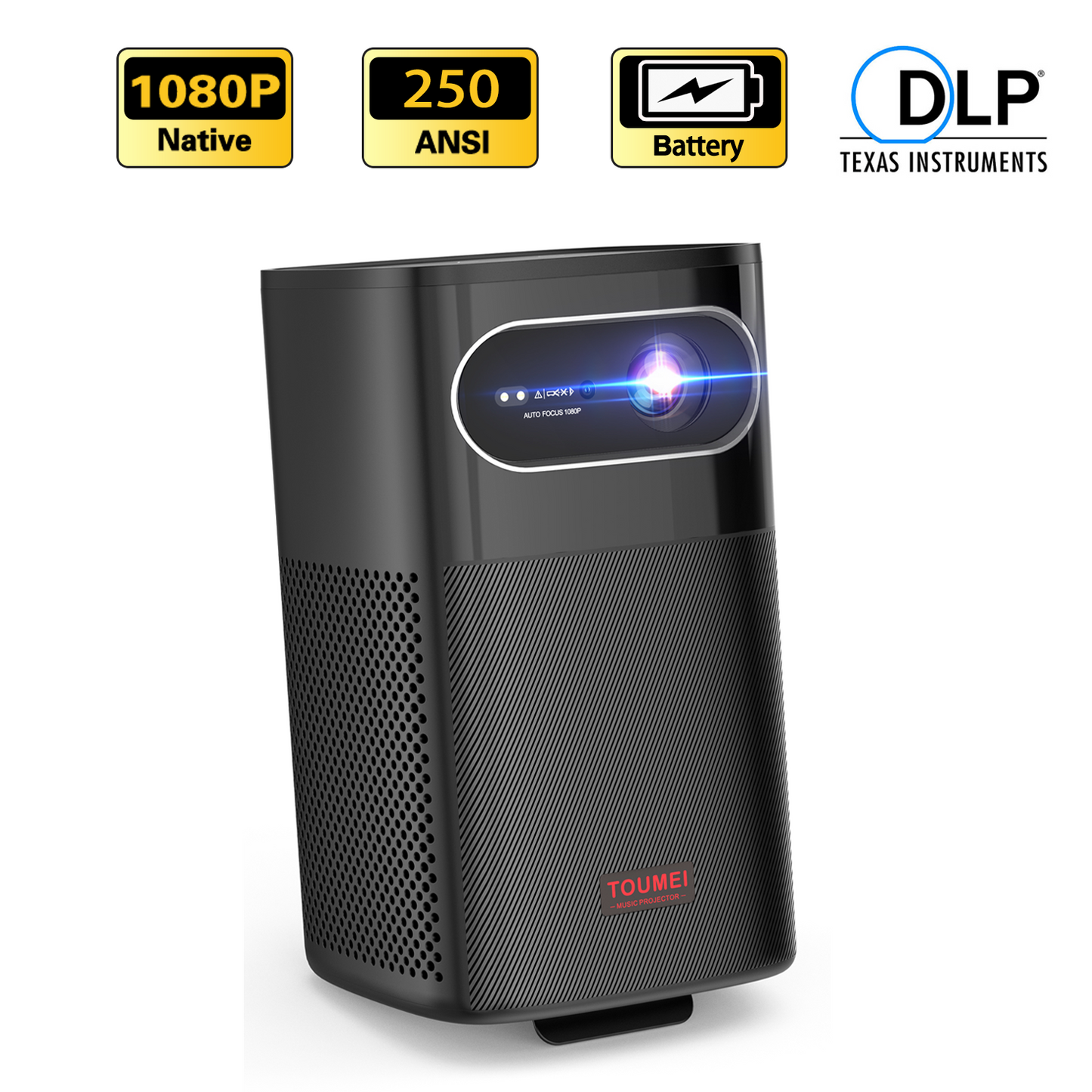 Toumei M1 1080P Autofokus DLP tragbarer Projektor mit Akku