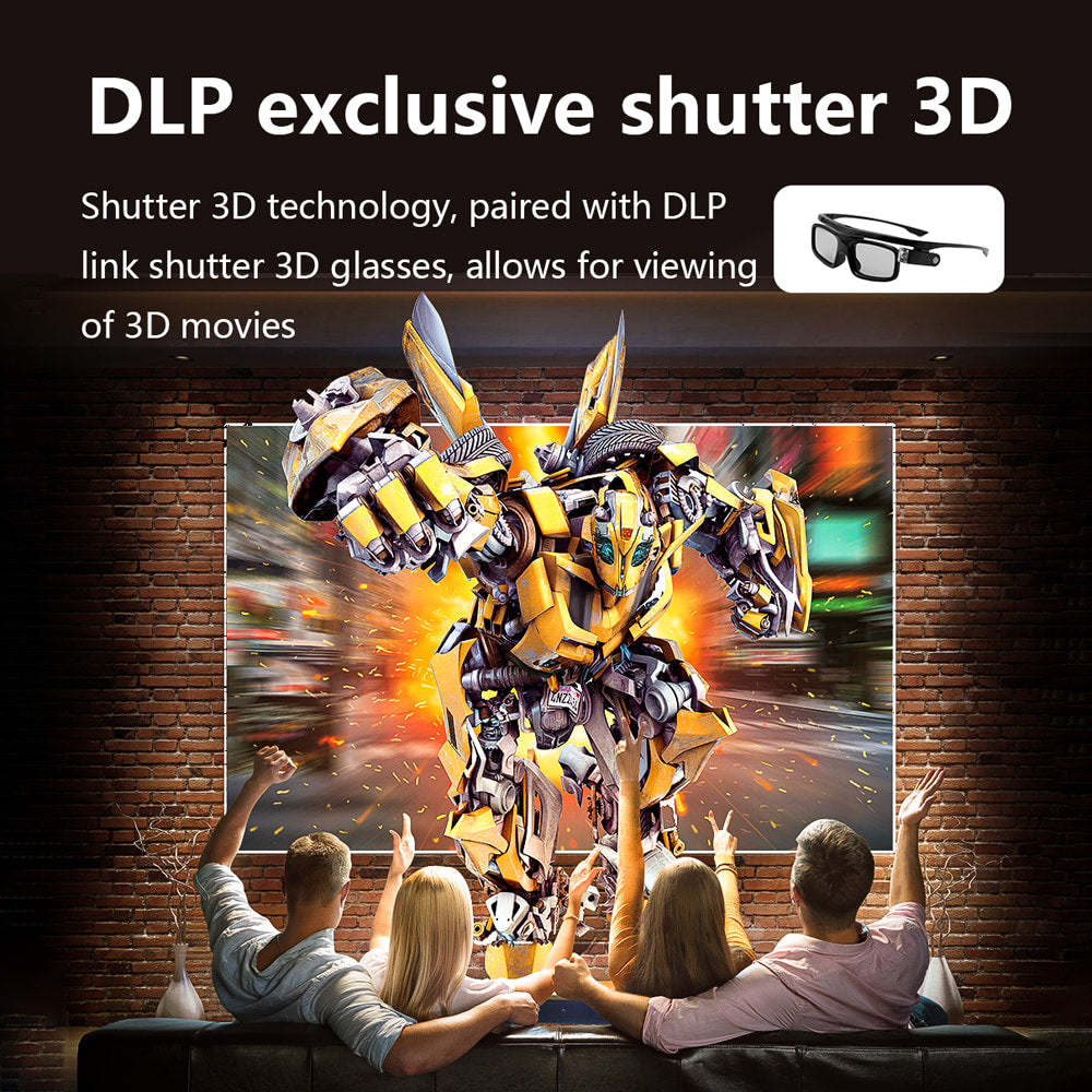 Toumei C1000 Mini Projector with WiFi and Bluetooth Built-in Battery & Speaker