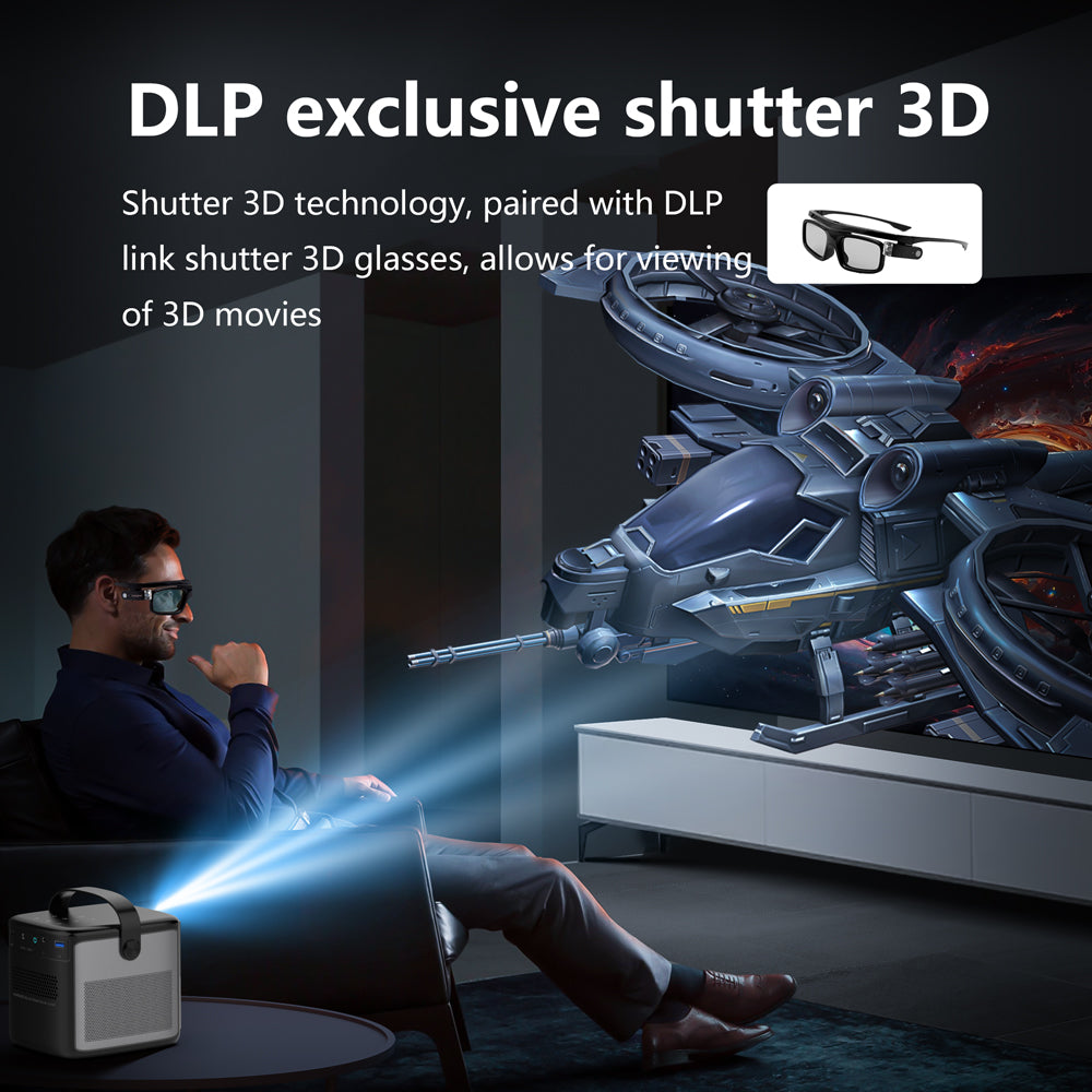 Toumei S8 FHD Movie DLP Projectors With Battery