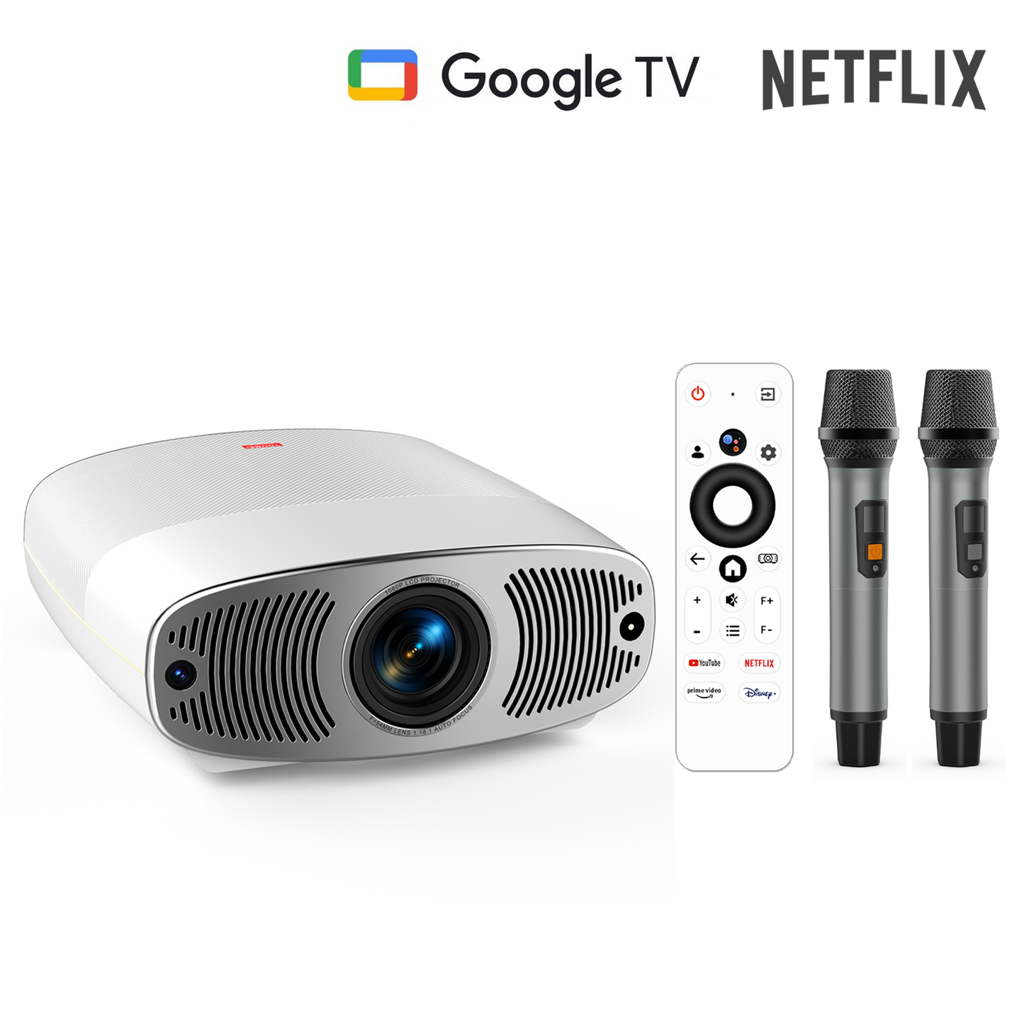 Home Theater Projector Toumei Q7丨1080P Google TV Projector 600ANSI 4K Supported 150-inch Display With Wifi And Bluetooth