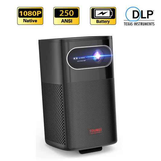 Mini Projector Toumei M1 With WiFi and Bluetooth Auto Focus & Keystone Native 1080P Built-in Battery